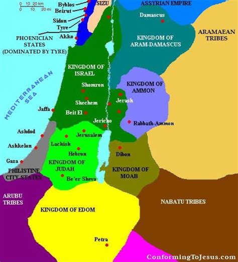 Map Of Israel And Judah Split
