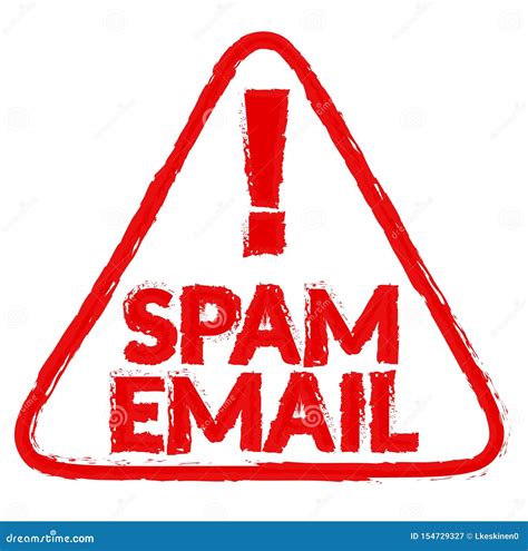 Spam Email Sign On White Background Stock Vector Illustration Of Protection Graphic 154729327