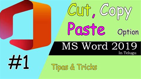 Cut Copy Paste Options In Ms Word 2019 In Telugu Ms Word 2019