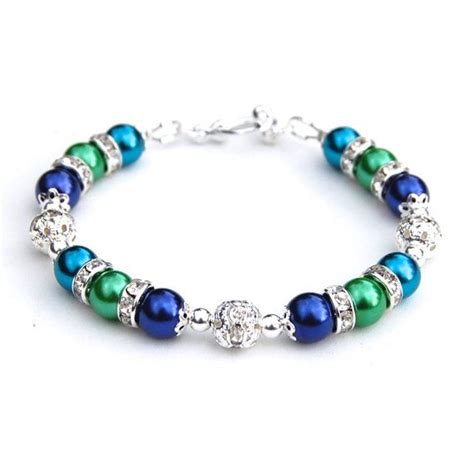 Blue Green Bracelet Peacock Bridesmaid Jewelry Royal Blue And Kelly