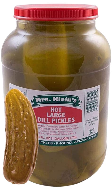 Mrs Kleins Large Hot Pickles Bold Spicy Dill Pickle Snack Spicy