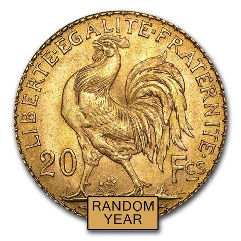 French Rooster Random Year 1899 1914 20 Francs Gold Coin France