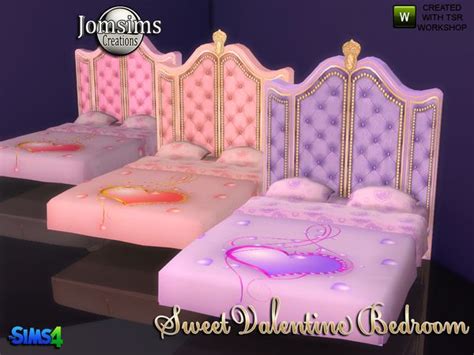 Jomsims Sweet Valentine Bed Sweet Valentine Sims 4 Beds Valentines