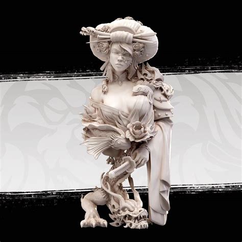 19 Resin Figures Bust Model Kit Fantasy Dragon Lady Lord Unassembled