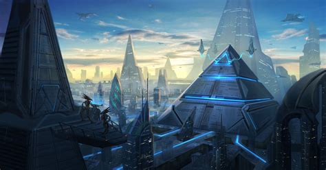 Alien Pyramid City Mohamed Baki Cyberpunk City