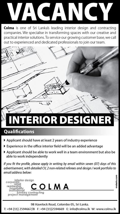 Interior Design Job Vacancies In Sri Lanka