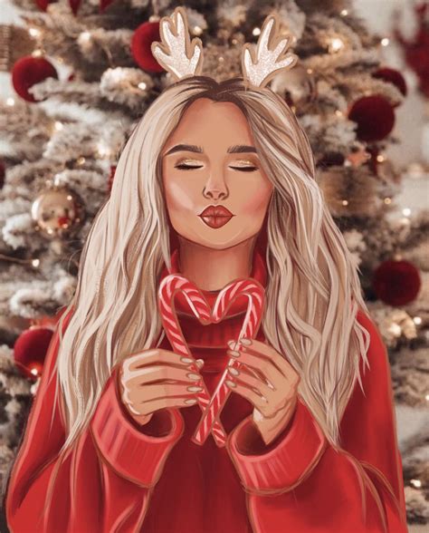 Girls Cartoon Art Cartoon Art Styles Instagram Cartoon Christmas