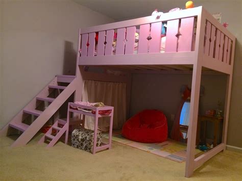 Inspired by the ana white's design for bunk bed, the crafter designed a modified bunk bed blueprint to build for his two boys. Ana White | Modified Camp Loft Bed - Full Size - DIY ...