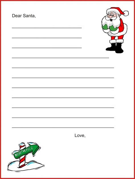 Free Printable Santa Letter Template Uk