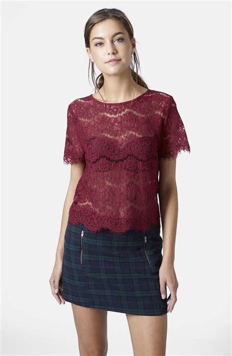 Topshop Scallop Lace Tee Nordstrom