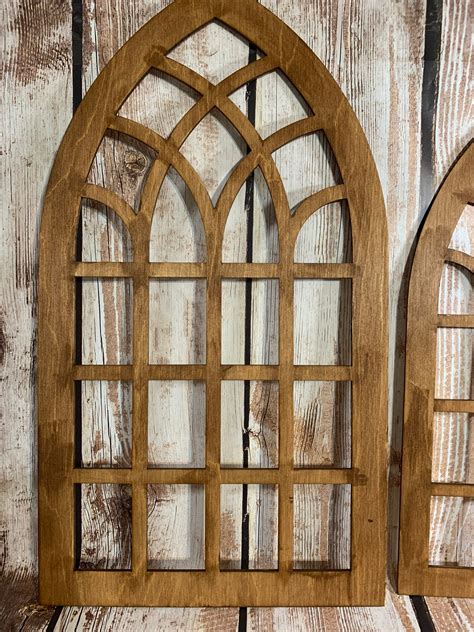 Wooden Cathedral Window Wall Decor Etsy