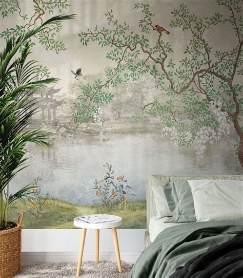 Chinoiserie Chic Wall Mural Chinese Wallpaper Etsy In 2020 Chinese
