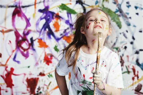 Young Child Painter Standing With A Brush Photograph By Michal Bednarek
