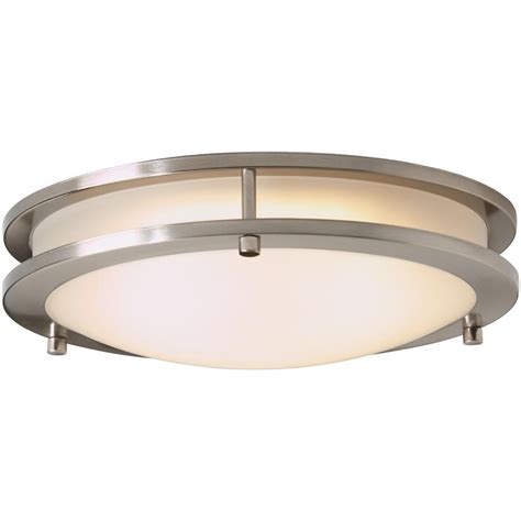 Hampton Bay Flaxmere 12 In Brushed Nickel Dimmable LED Integrated