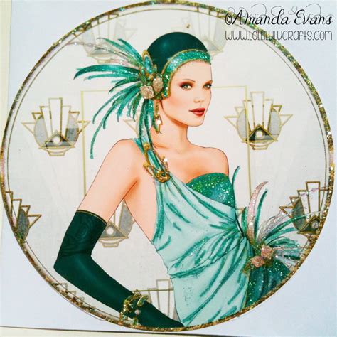 Debbi Moore Art Deco Lady Circle Card Lolli Lulu Crafts