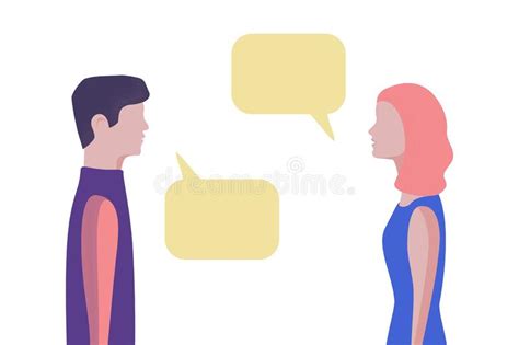 Man And Woman Chatting Vector Illustration Flat Style Stock Vector