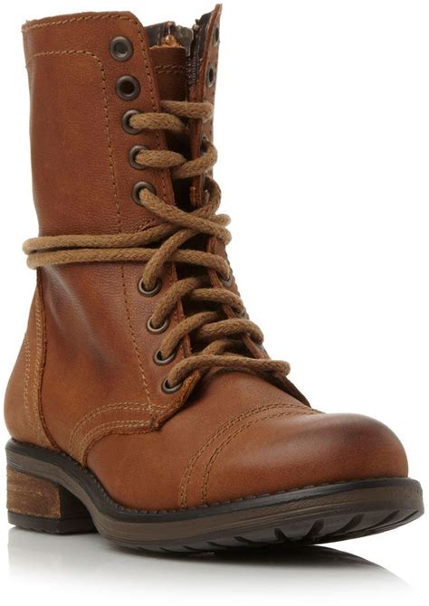 Steve Madden Troopa 2 0 Sm Leather Lace Up Calf Boot Combat Boots