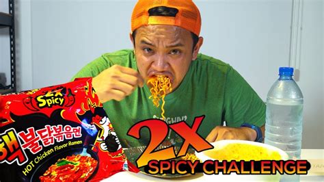 2X SPICY SPICY HOT CHICKEN FLAVOR RAMEN CHALLENGE YouTube
