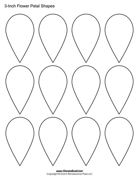 Download these free flower petal template shapes and create. flower - Google keresés | Free paper flower templates ...