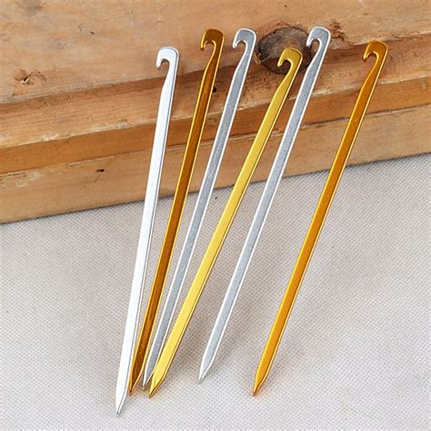 10pcs Square Tent Nails 16cm Aluminium Tent Pegs Stake Camping Equipment For Canopy Shelter