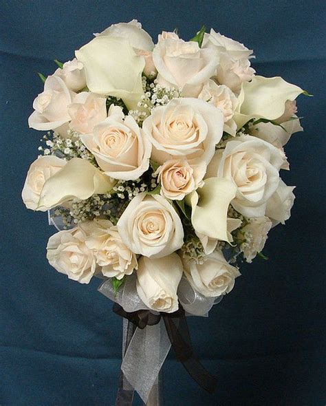 White Rose And Calla Lily Wedding Bouquet Lily Bouquet Wedding Calla