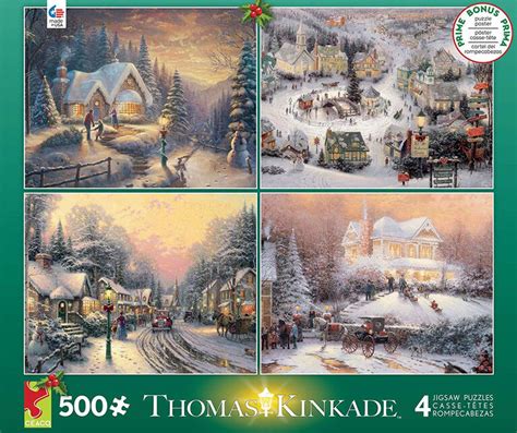 Ceaco Thomas Kinkade 4 In 1 Multi Pack Holiday Jigsaw Puzzle Toys R