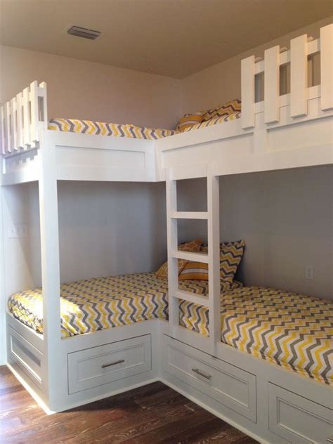 Large variety of styles, colors, sizes, & decor to choose from. Image result for quad corner bunk bed | Bunk bed designs ...