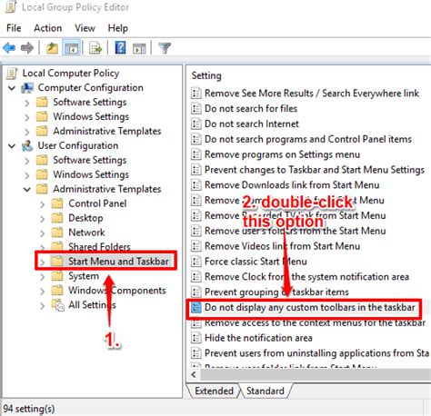 Remove Toolbars Option From Taskbar Context Menu In Windows 10