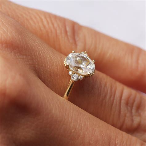 15 Ct Oval Moissanite Diamond Vintage Engagement Ring Etsy