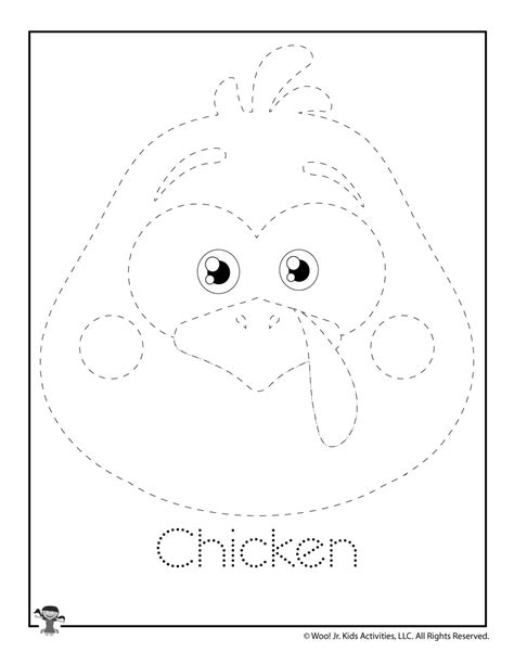 Chicken Letter Tracing Worksheet Woo Jr Kids Activities Children
