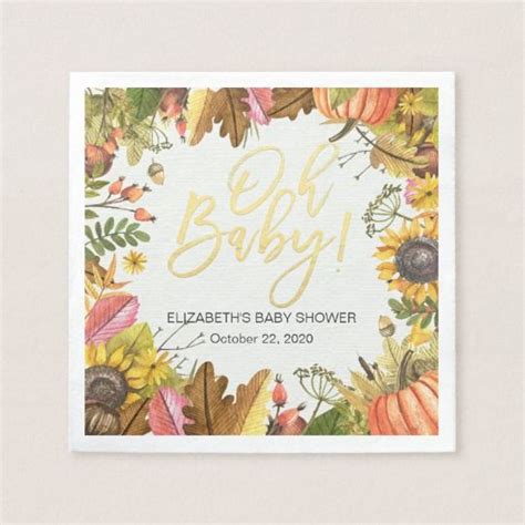 The first few sets of sunflower leaves are usually oval in shape but as more leaves come they look like the heart shaped leaves of a mature sunflower, only smaller. Autumn Maple Leaves Pumpkin Sunflower Baby Shower Paper ...