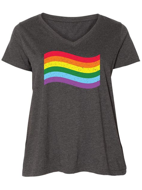 Inktastic Pride Flag In Grunge Women S Plus Size V Neck Walmart Com