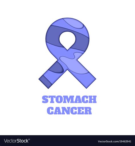 Stomach Cancer Awareness Papercut Ribbon Vector Image