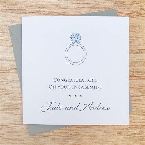 Personalised Engagement Card Handmade Personalised Engagement Card