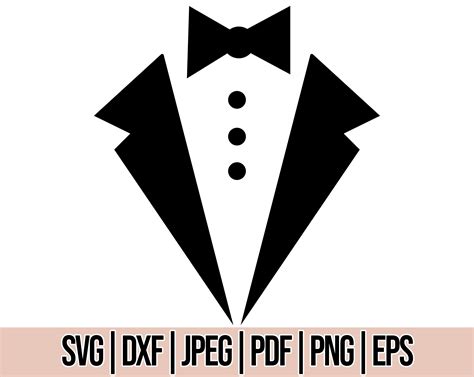 Tuxedo Bow Tie Svg Suit And Bow Tie Svg Png Eps Dxf Pdf Etsy Canada