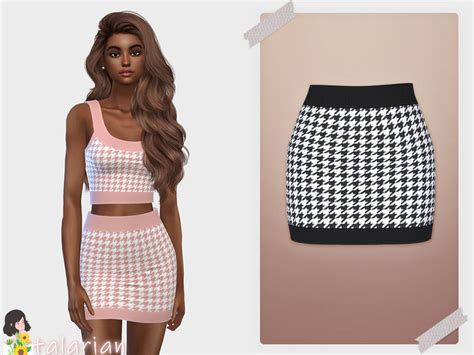 The Sims Resource Eliza Houndstooth Bodycon Skirt