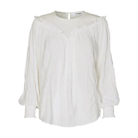 Cocouture Crepe Bluse White 95583 Jydepottendk Fri Fragt Over 499