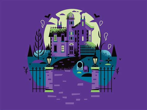 Haunted Mansion Building Illustration Haunted Mansion Disney Art