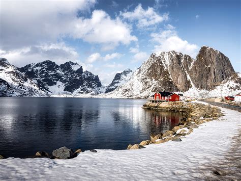 Winter Fisherman Cabins Lofoten Islands Norway 5k Preview