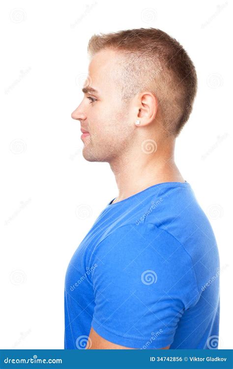 Side View Portrait Of Young Man Stock Photo Image Of Adult Casual