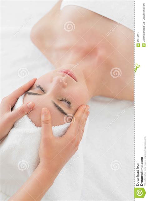 Hands Massaging Woman S Face At Beauty Spa Stock Image Image Of Angle Skin 35028533