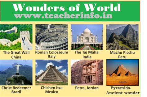7 Wonders In The World ప్రపంచంలో 7 అద్భుతాలు ఇవే Teach Info