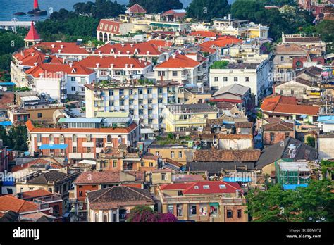 Xiamen China Cityscape Of Historic Buildings On Gulangyu Island Stock