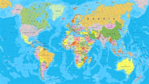 World Map 2022 Continents