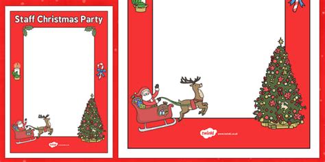 Try out our video invitations to generate some extra buzz for your party! Staff Christmas Party Poster Template - Teaching Resources