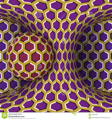 Optical Motion Illusion Illustration A Sphere Are Rotation Around Of A