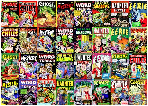 Vintage Horror Comic Book Covers 1000 Piece Jigsaw Puzzle Word