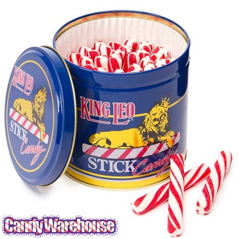 King Leo Soft Peppermint Candy Sticks 40 Piece Tin Candy Sticks