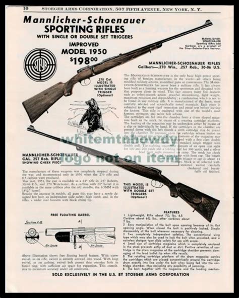 Mannlicher Schoenauer Improved Model Sporting Rifle Print Ad Picclick