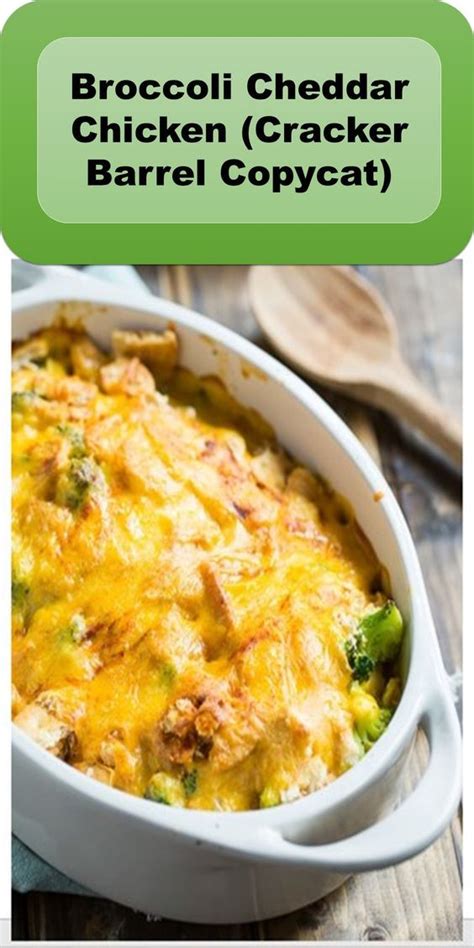 The cracker barrel is known for a lot of great recipes but most people will go just for this hashbrown breakfast casserole. Broccoli Cheddar Chicken (Cracker Barrel Copycat) #yummy # ...